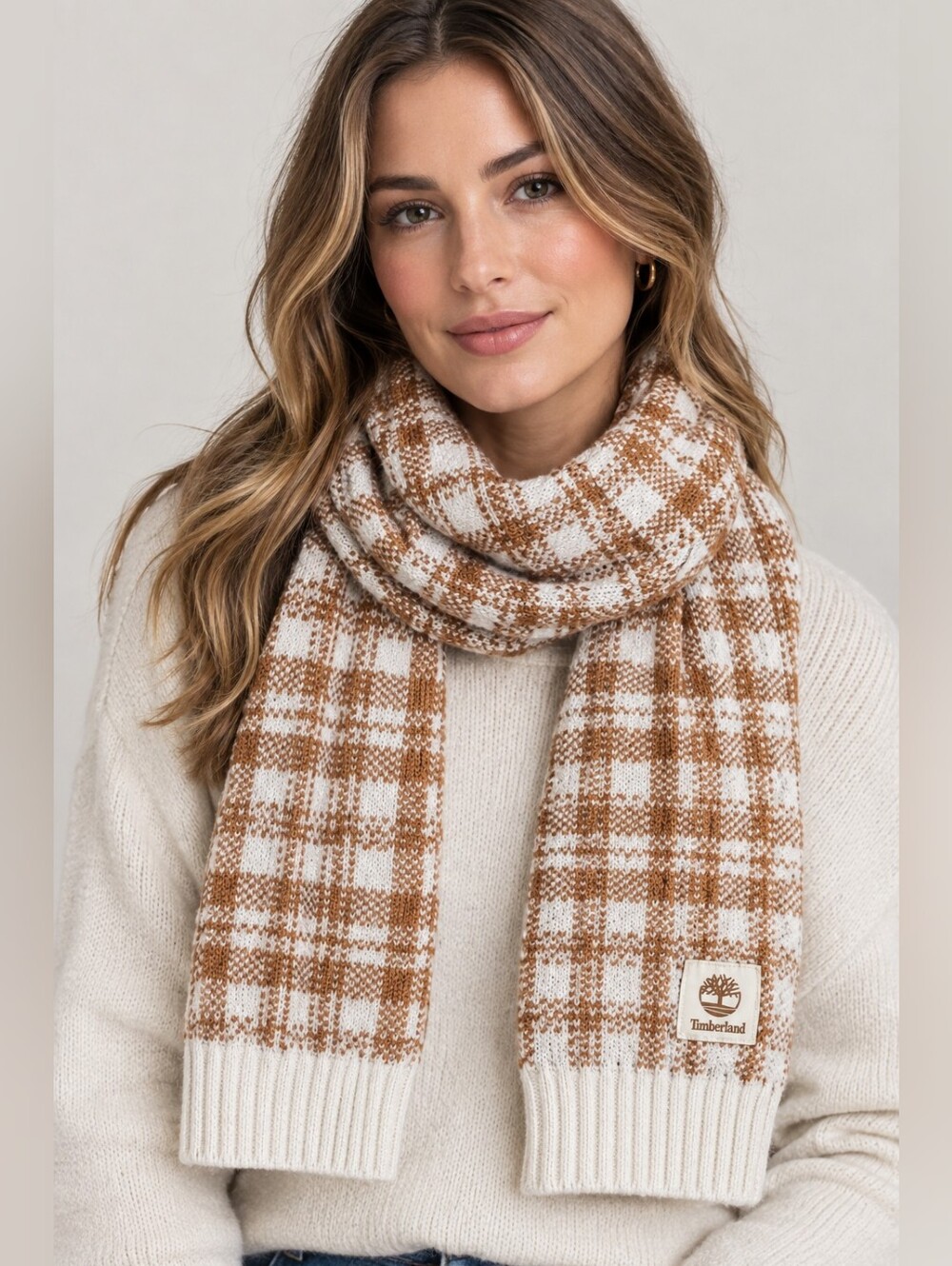 NWOT Timberland Women's Plaid Scarf in Wheat